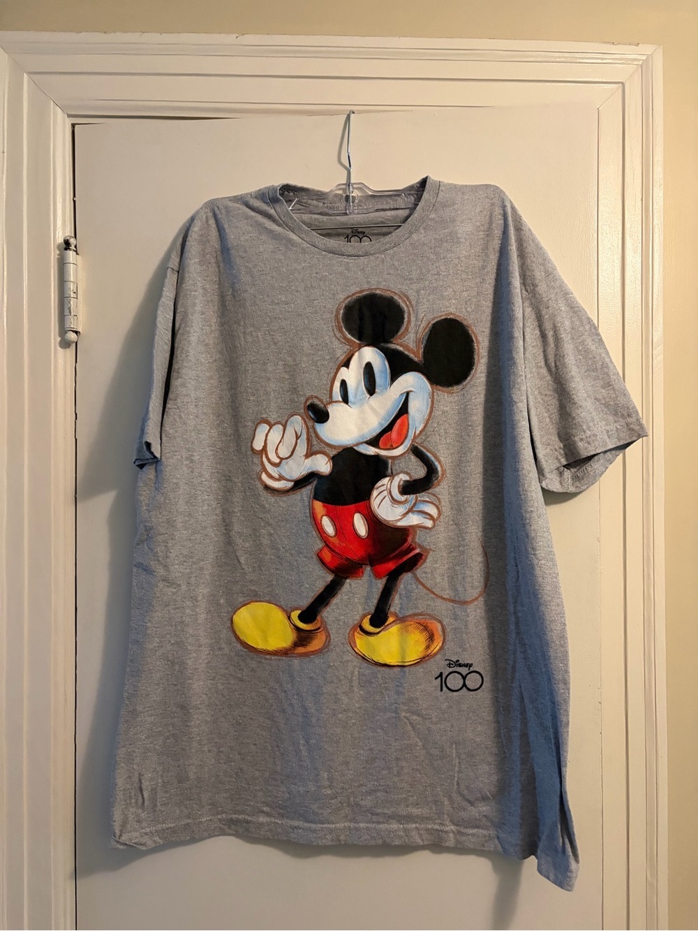 Disney Mickey Mouse 100 T Shirt Gray Size Large